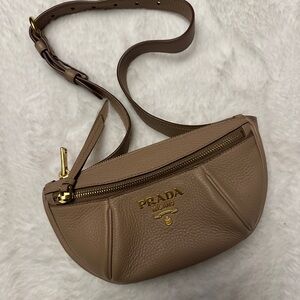 Prada Daino Belt Bag with Gold Details